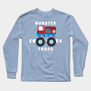 Vector illustration of monster truck with cartoon style Long Sleeve T-Shirt